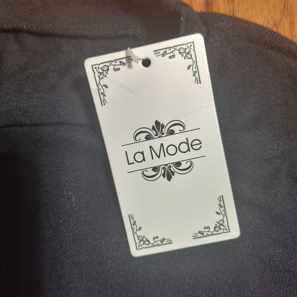 Pick 3/$10⭐ NWT La Mode Shirt W/Plaid Faux Shirttail, Women's XL, Black/White - Picture 2 of 14